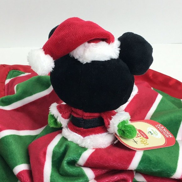 Hallmark Disney Itty Bittys Holiday Mickey Mouse Lovey Security Blanket Baby New - Picture 5 of 12